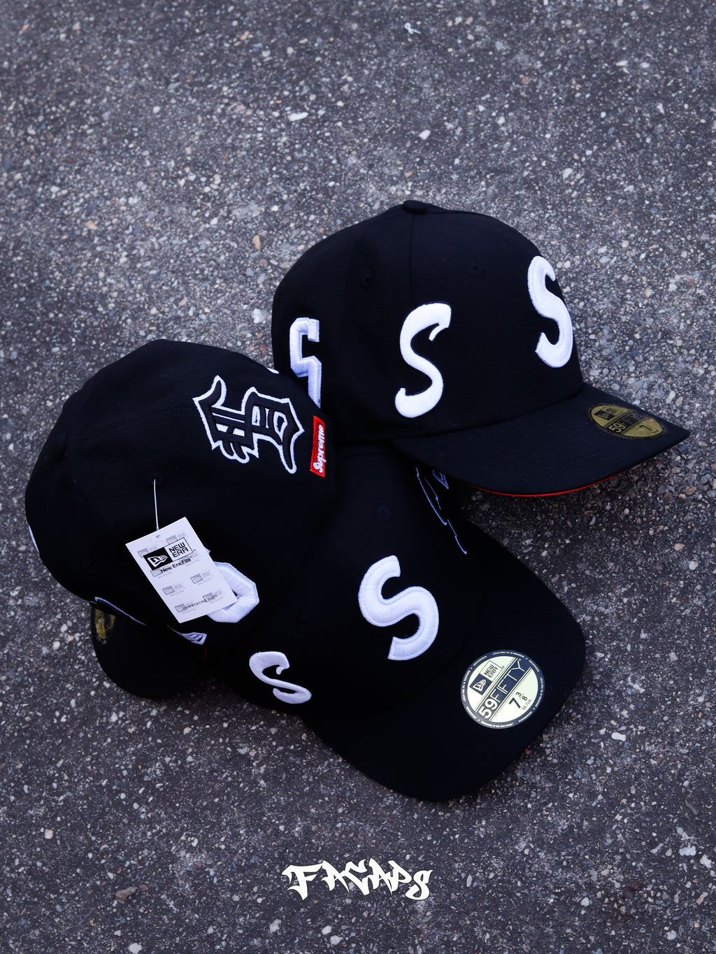 CAP SUPREME MULTI S LOGO BLACK