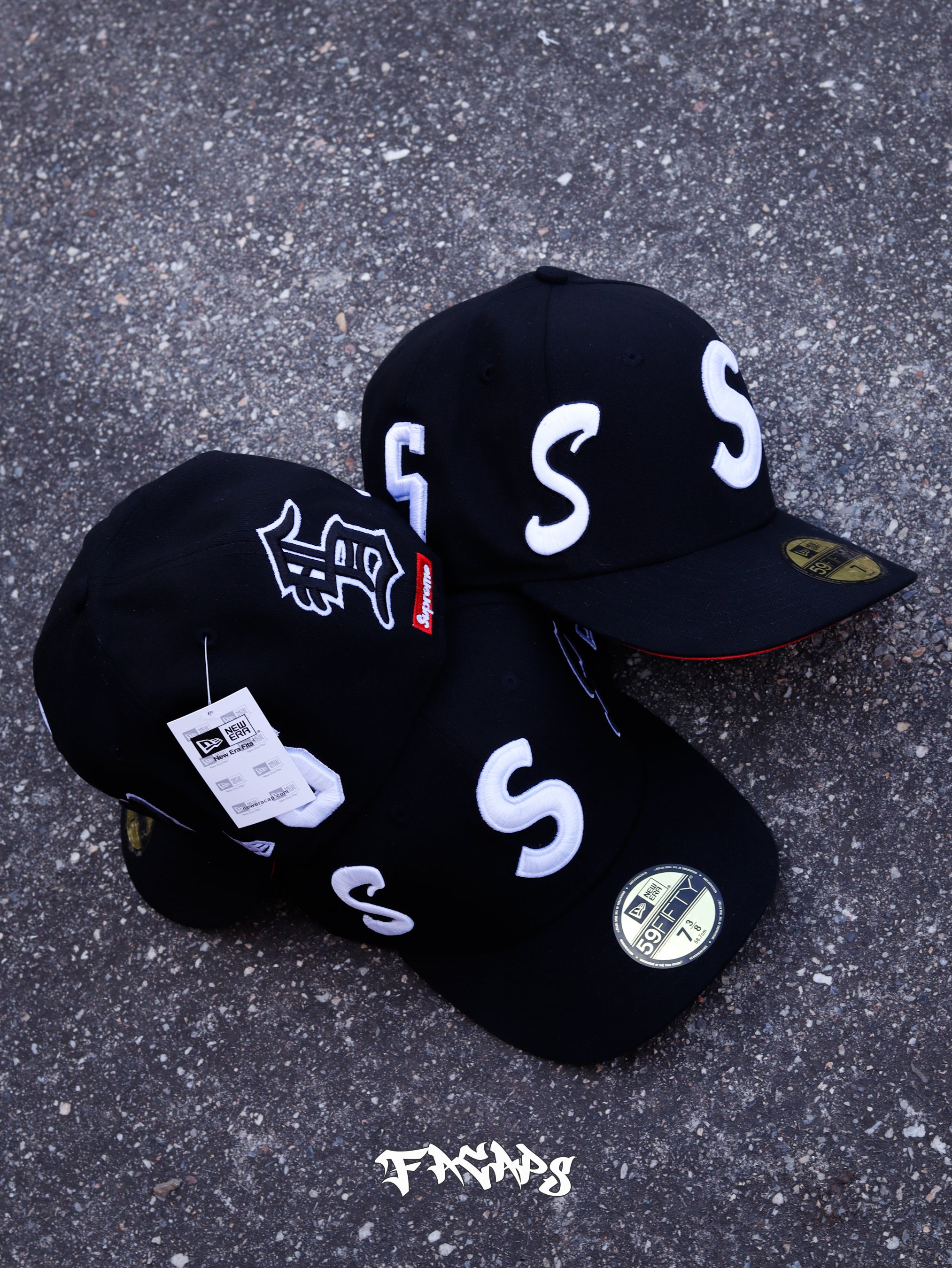 CAP SUPREME MULTI S LOGO BLACK