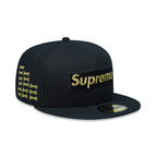 SUPREME BONES BOX LOGO NEW ERA FITTED HAT BLACK