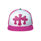 Chrome Hearts Triple Cross Trucker Hat Pink