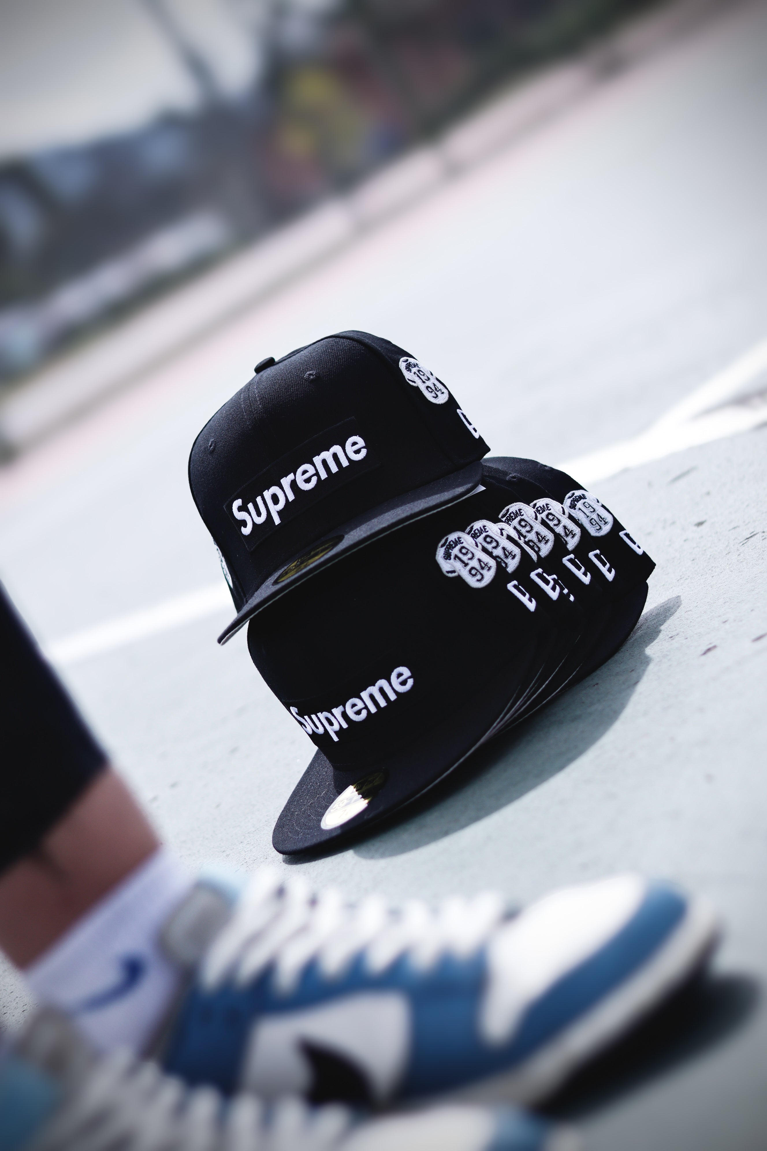 Supreme Jerseys Box Logo New Era Fitted Hat Black