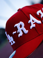 BORN X RAISED RED NEW FITTED HAT RED