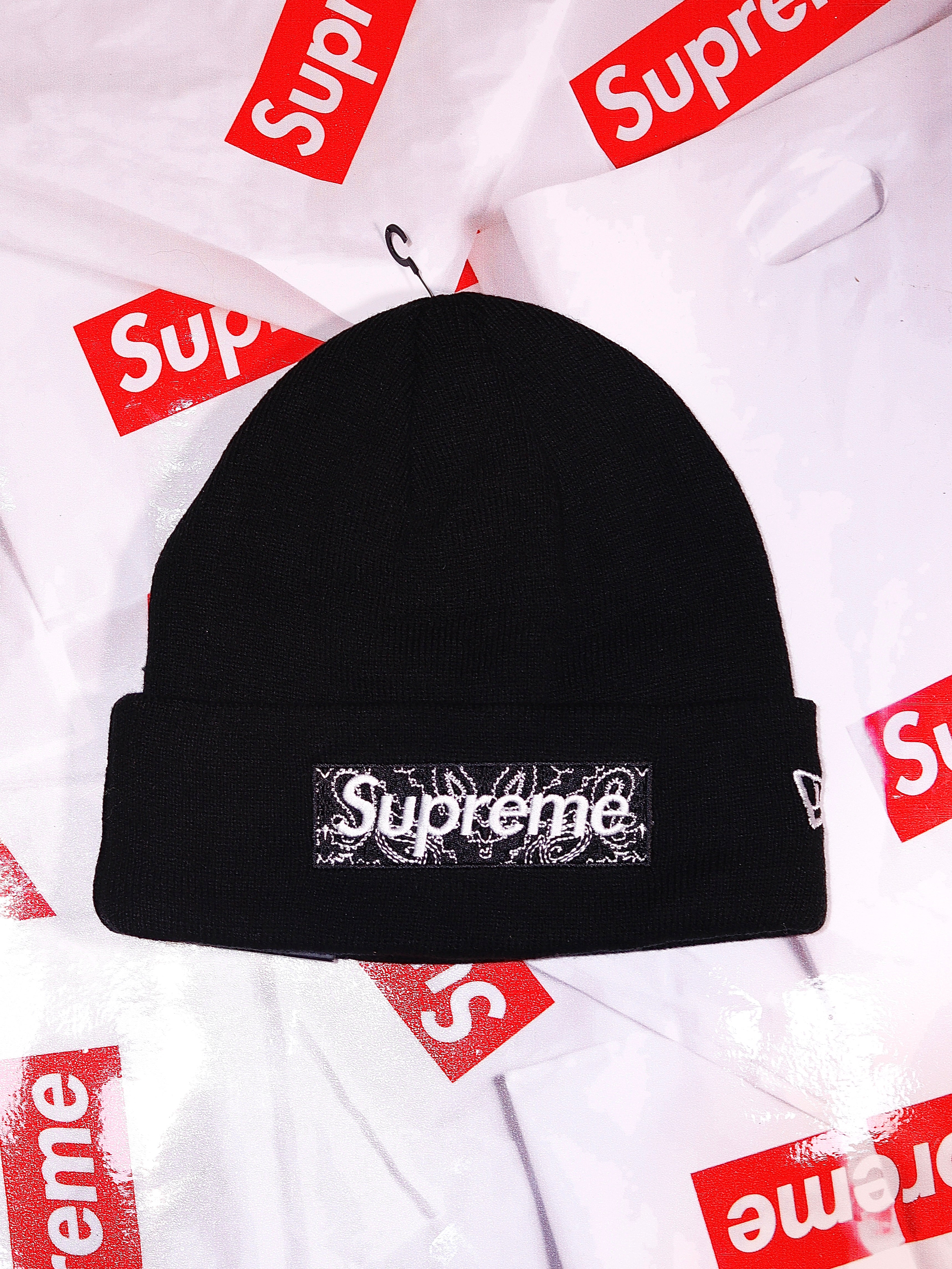 BEANIE SUPREME NEW ERA BOX LOGO BLACK