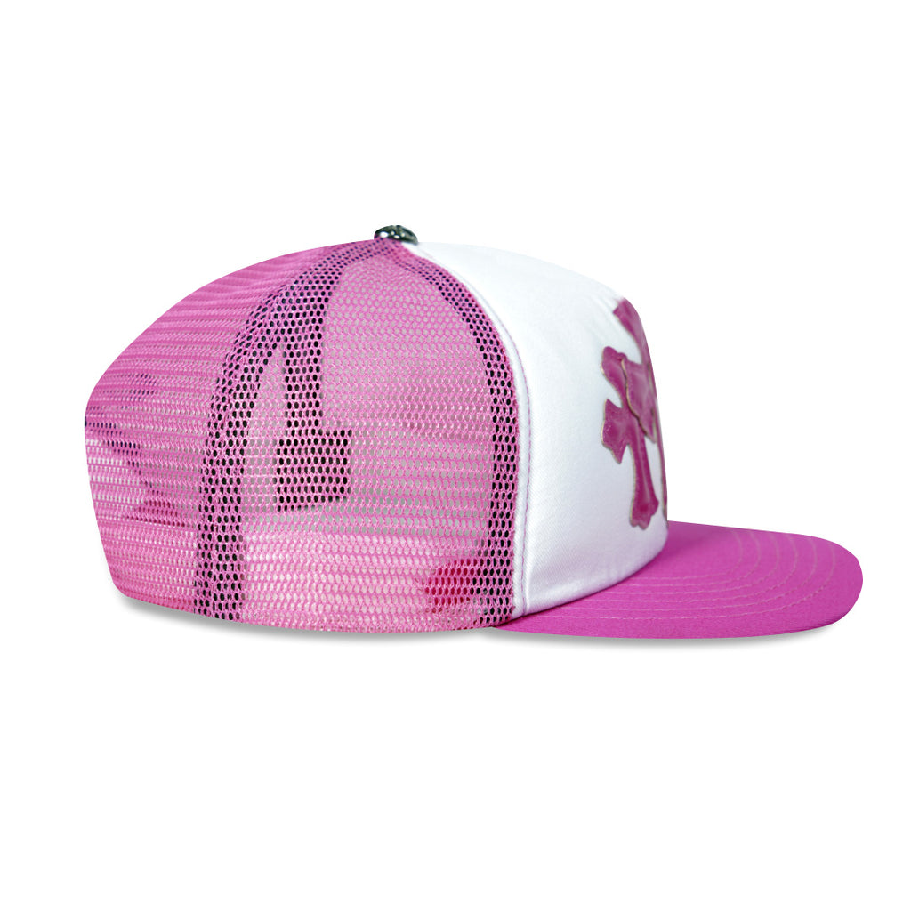 Chrome Hearts Triple Cross Trucker Hat Pink