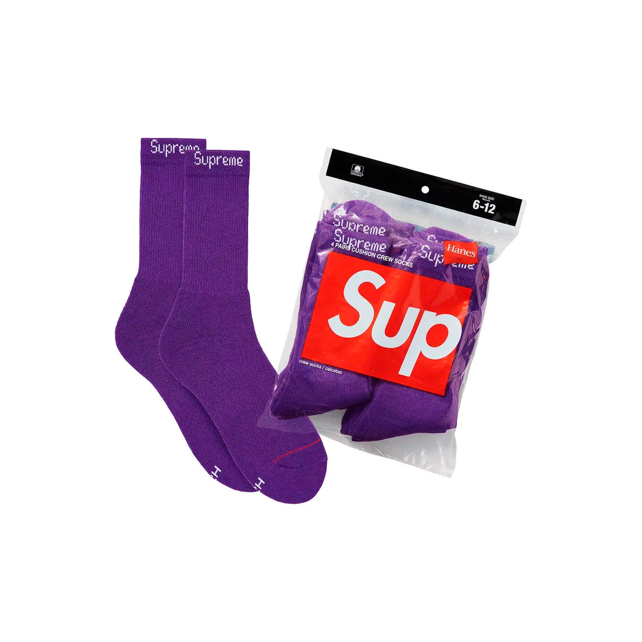 PAR DE MEDIAS SUPREME X HANES MORADO