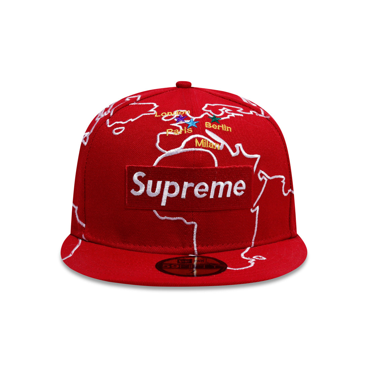 CAP SUPREME WORLDWIDE BOX LOGO NEW ERA RED