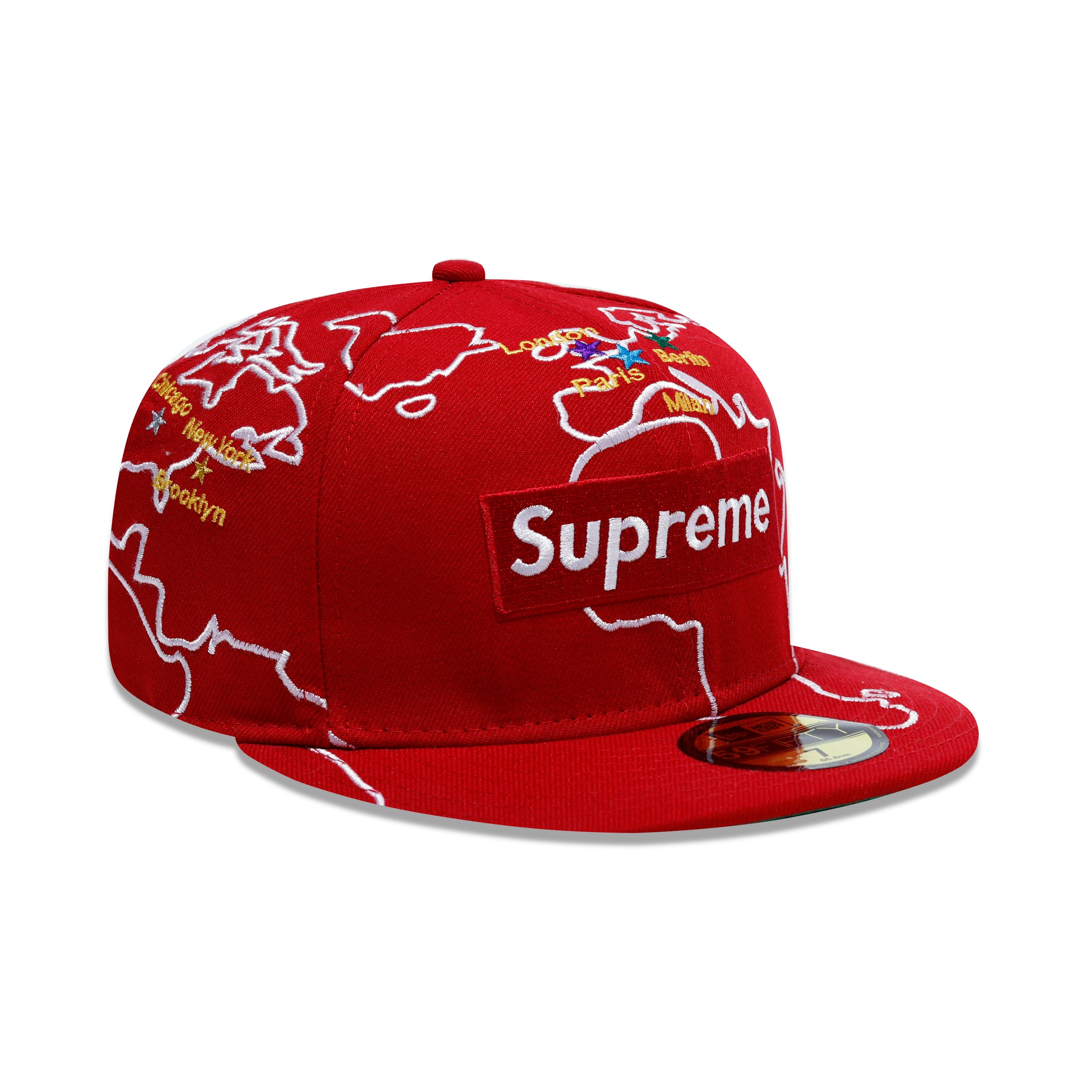 CAP SUPREME WORLDWIDE BOX LOGO NEW ERA RED