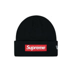 BEANIE SUPREME NEW ERA BOX LOGO BLACK AND RED