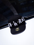 BORN X RAISED RED NEW FITTED HAT BLACK
