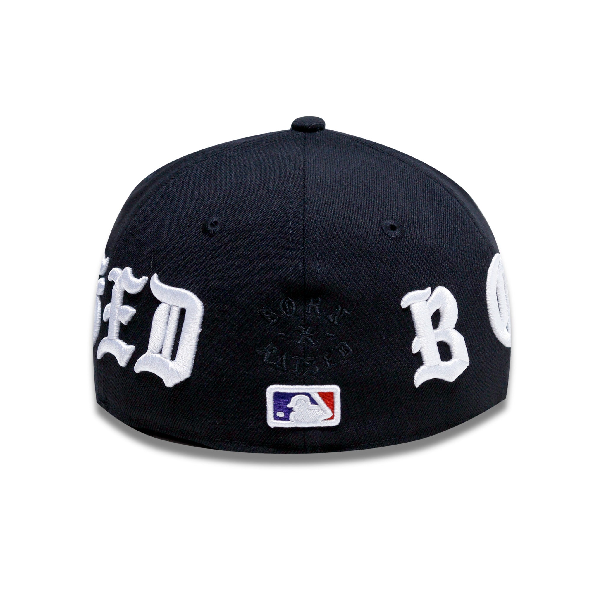 BORN X RAISED RED NEW FITTED HAT BLACK