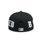 BORN X RAISED RED NEW FITTED HAT BLACK