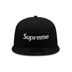 SUPREME BONES BOX LOGO NEW ERA FITTED HAT BLACK