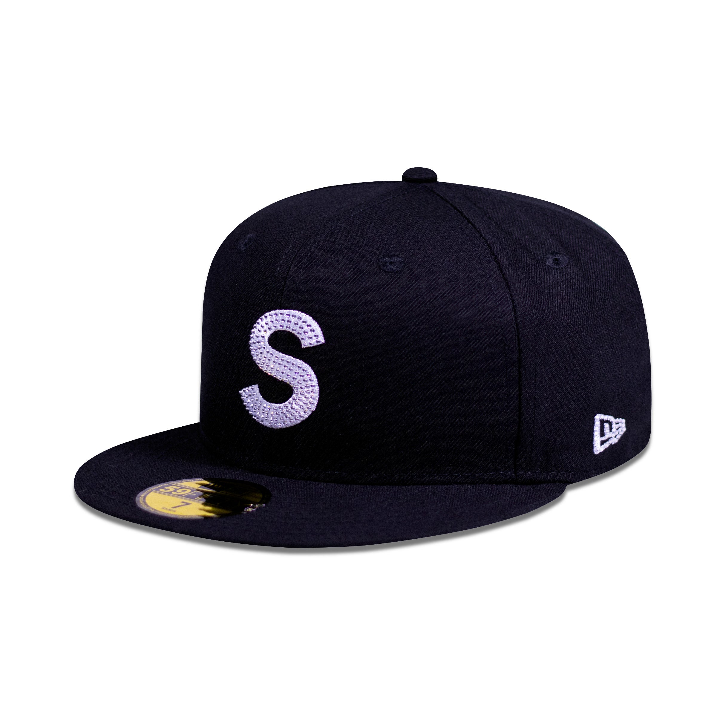 CAP SUPREME X SWAROVSKI S LOGO NEW ERA BLACK