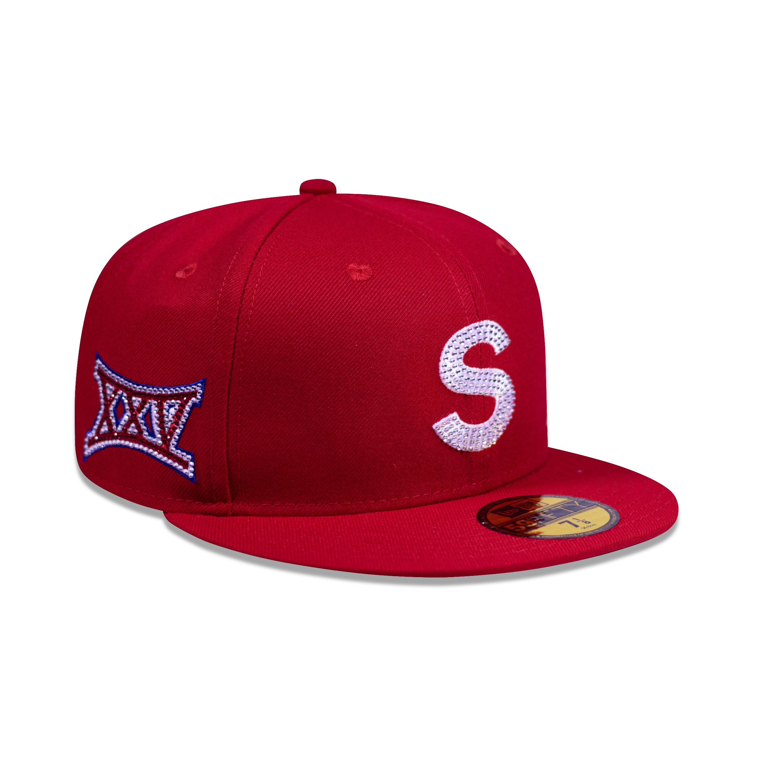 CAP SUPREME X SWAROVSKI S LOGO NEW ERA RED