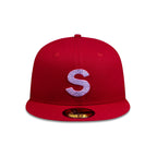 CAP SUPREME X SWAROVSKI S LOGO NEW ERA RED