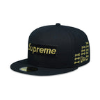 SUPREME BONES BOX LOGO NEW ERA FITTED HAT BLACK