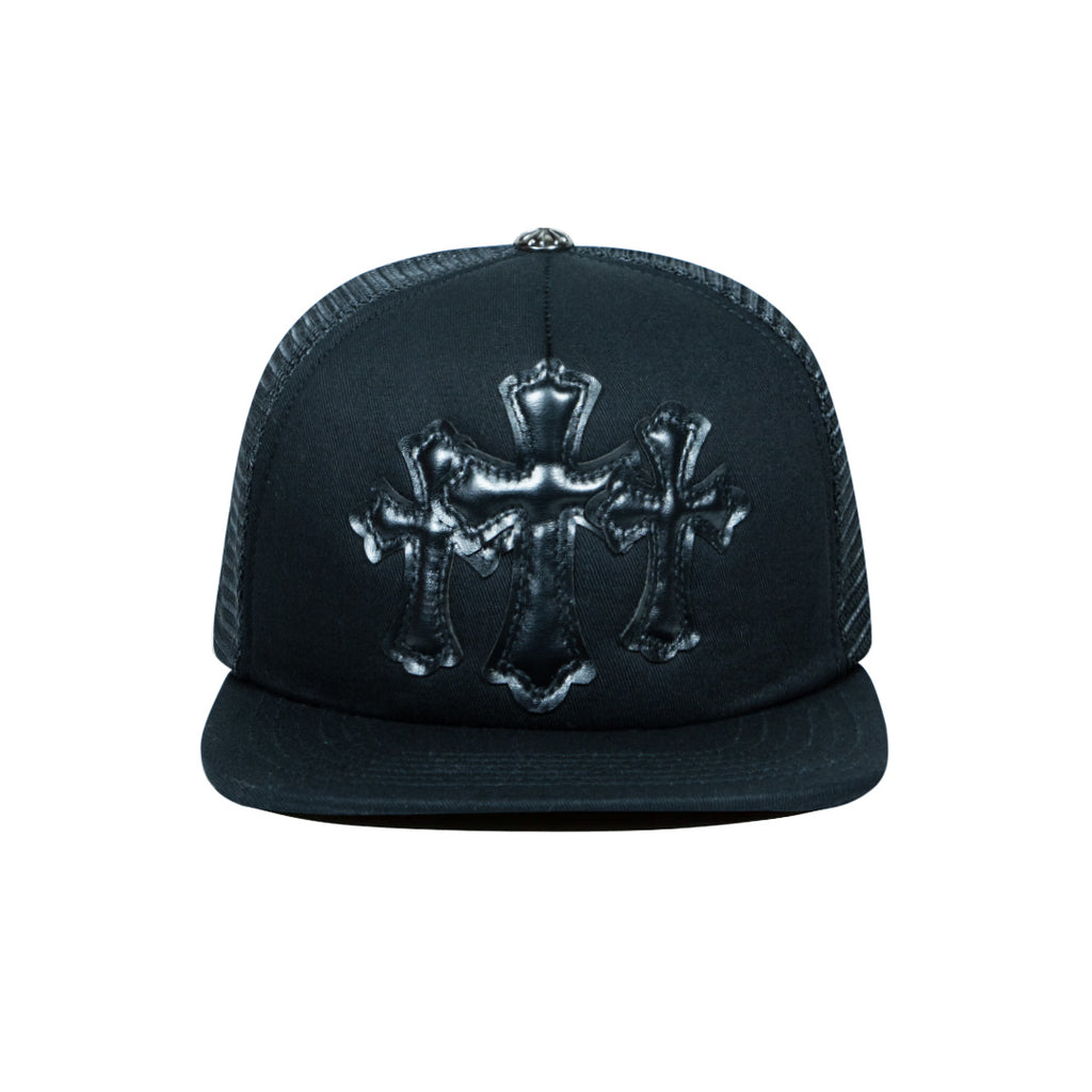 Chrome Hearts Triple Cross Trucker Hat BLACK