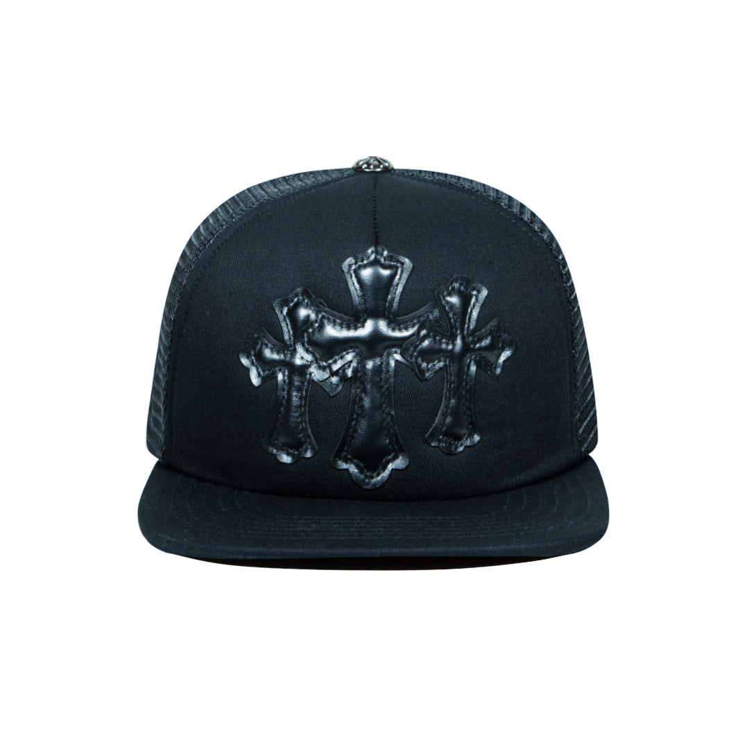 Chrome Hearts Triple Cross Trucker Hat BLACK