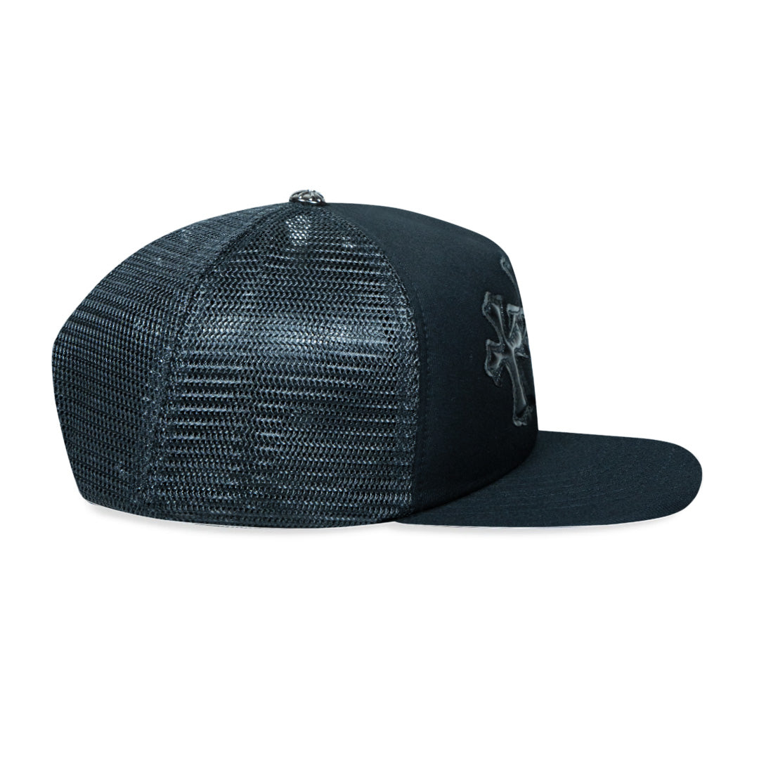 Chrome Hearts Triple Cross Trucker Hat BLACK
