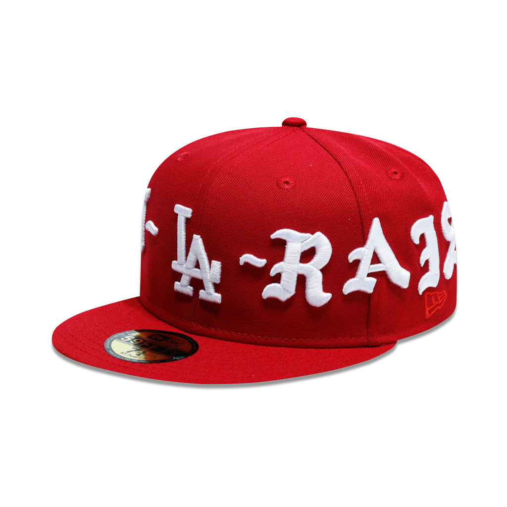 BORN X RAISED RED NEW FITTED HAT RED