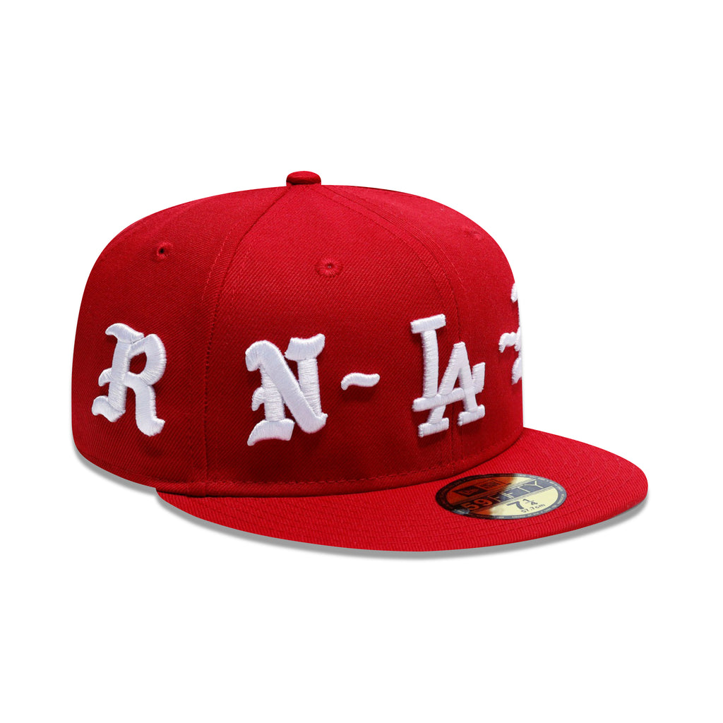 BORN X RAISED RED NEW FITTED HAT RED