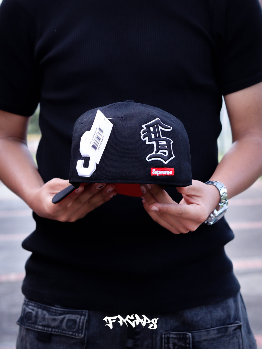 CAP SUPREME MULTI S LOGO BLACK