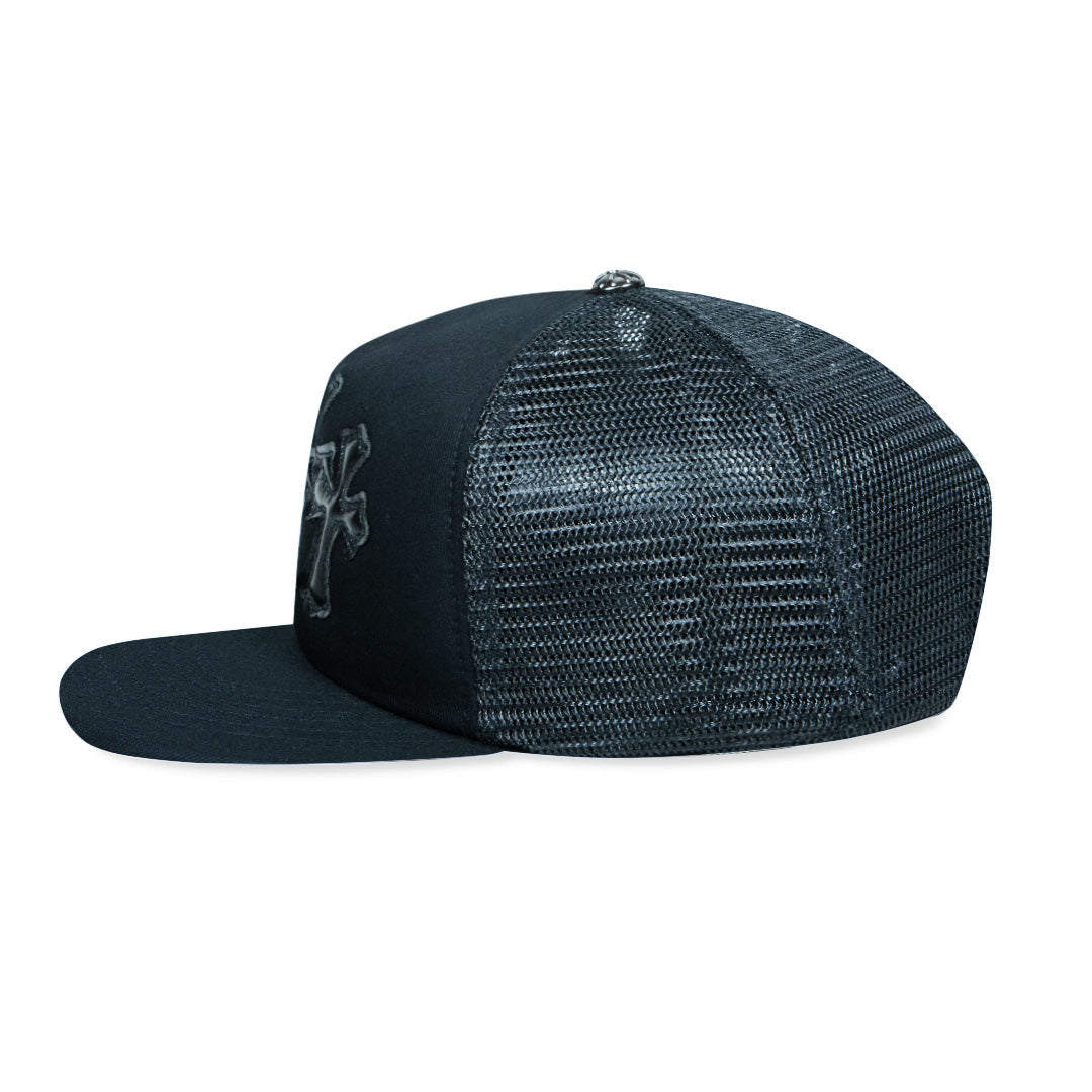 Chrome Hearts Triple Cross Trucker Hat BLACK