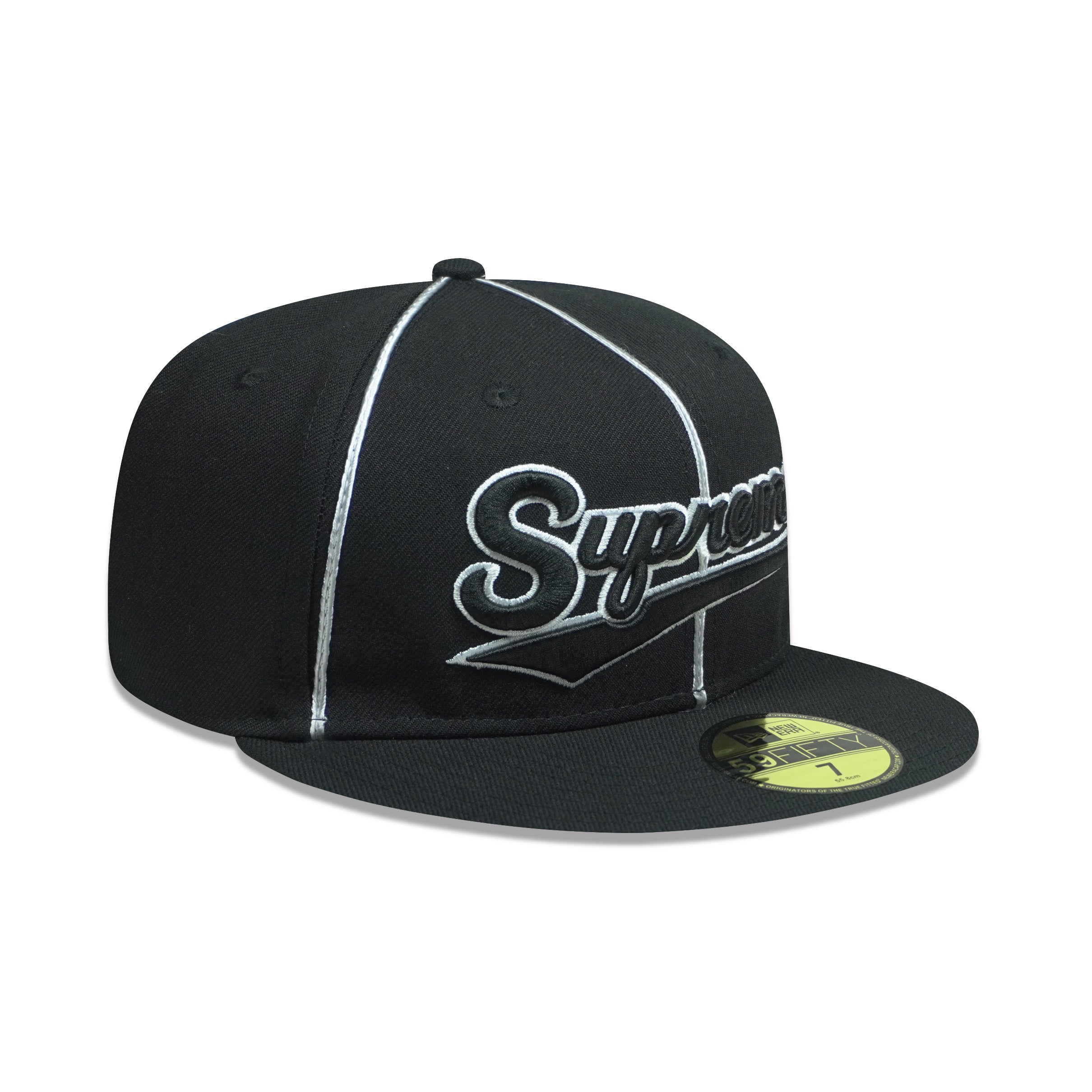 CAP SUPREME X NEW ERA PIPING SCRIPT LOGO