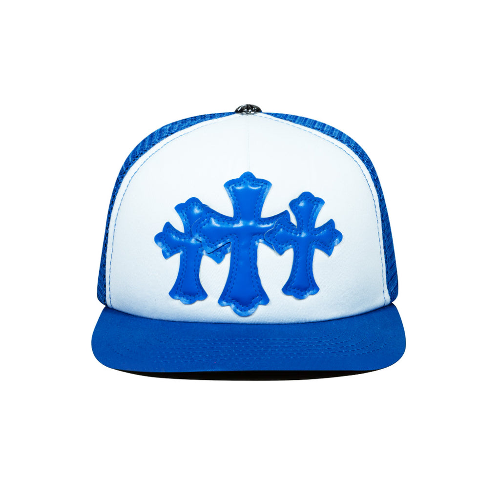 Chrome Hearts Triple Cross Trucker Hat BLUE