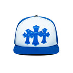 Chrome Hearts Triple Cross Trucker Hat BLUE