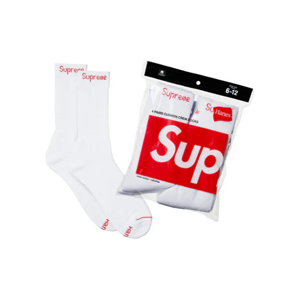 PAR DE MEDIAS SUPREME X HANES BLANCO