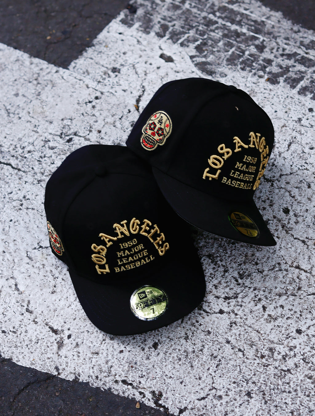 CAP LA DODGERS BLACK GOLD FITTED