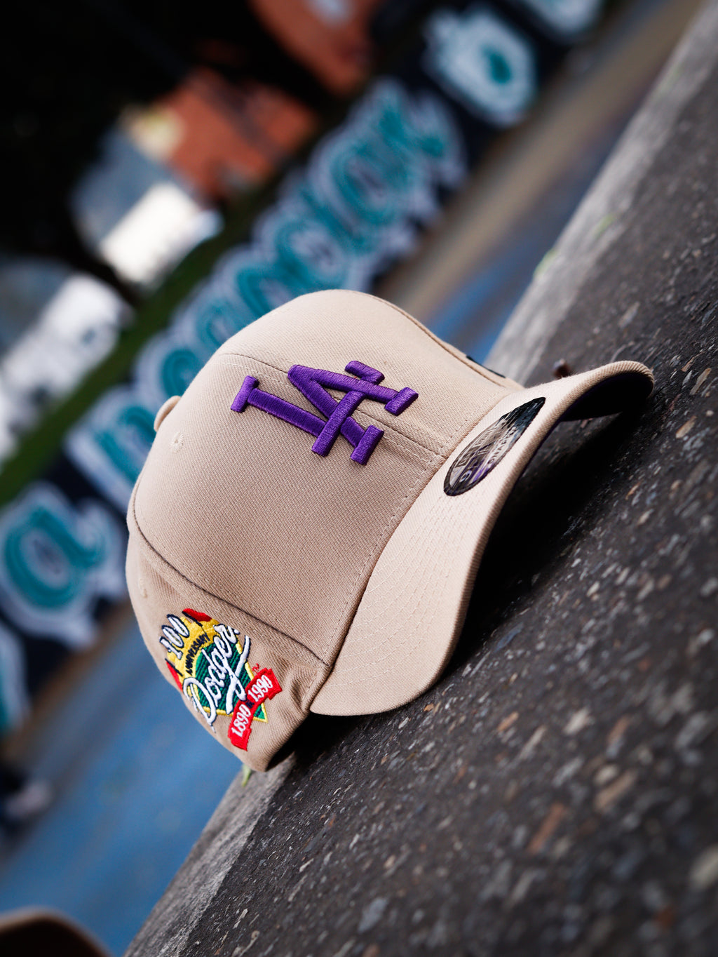 CAP LOS ANGELES DODGERS BEIGE AND PURPLE