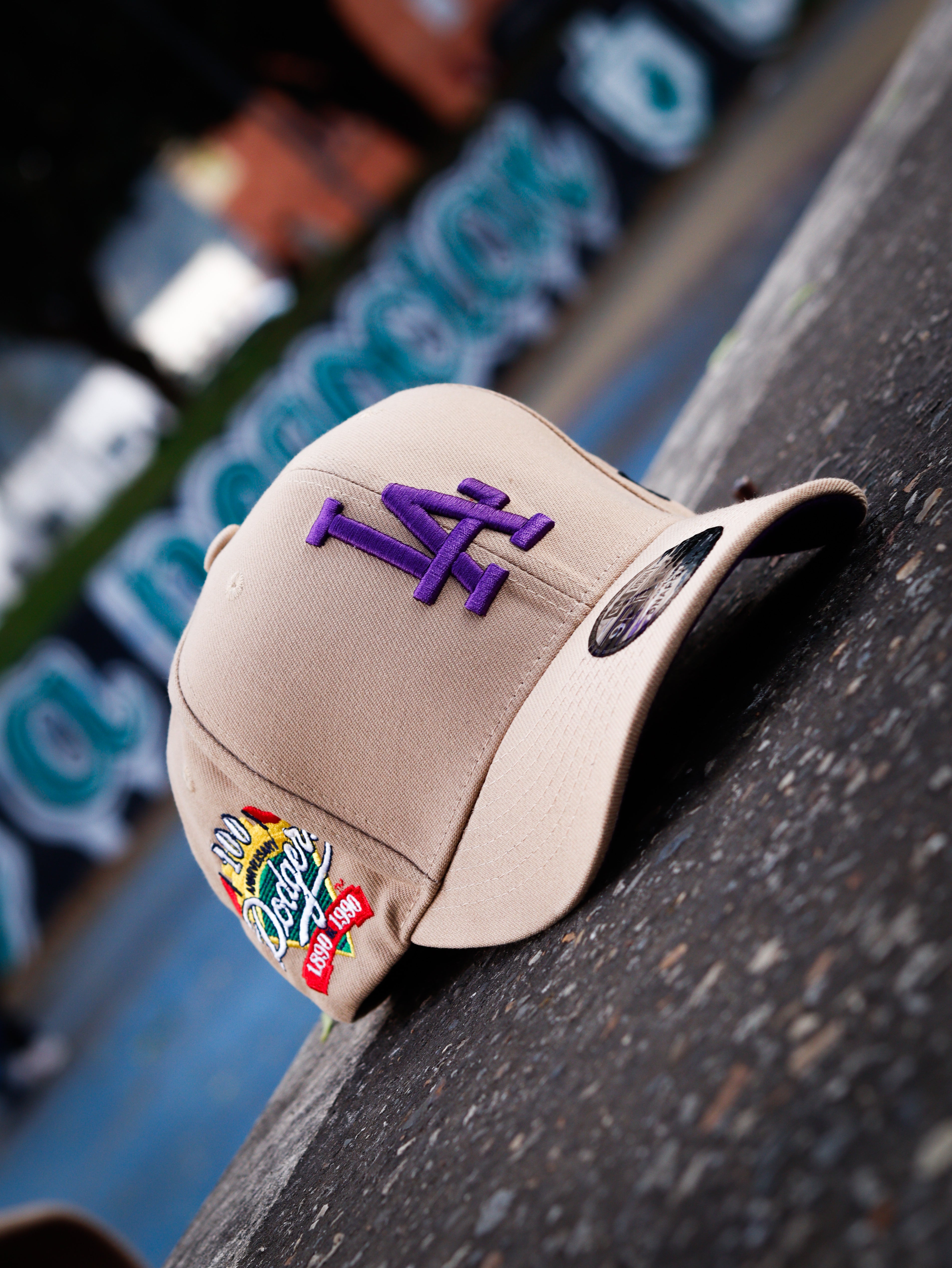 CAP LOS ANGELES DODGERS BEIGE AND PURPLE