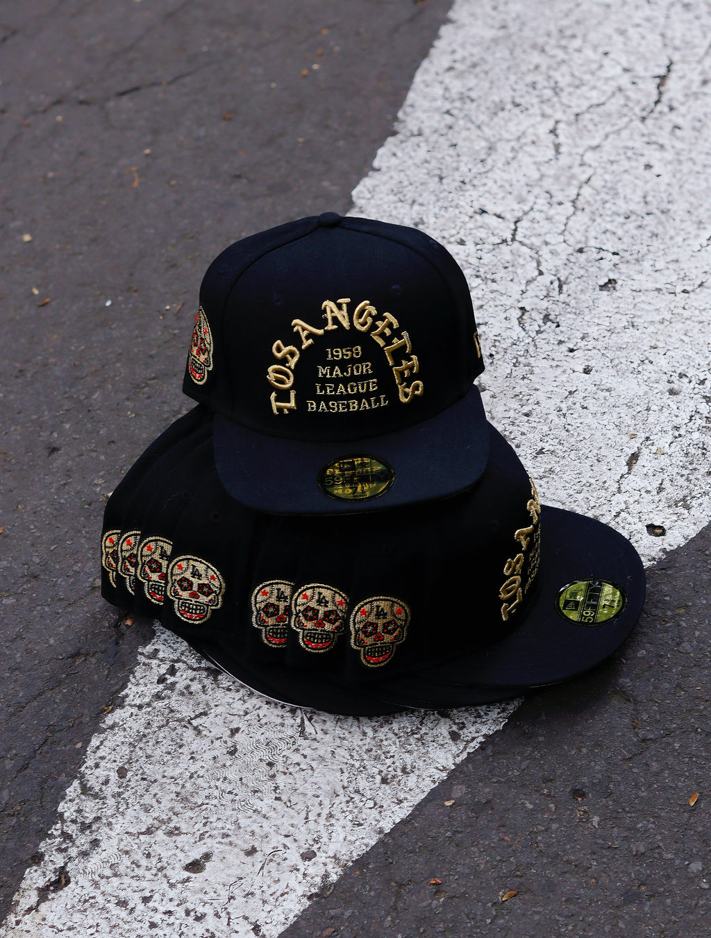 CAP LA DODGERS BLACK GOLD FITTED