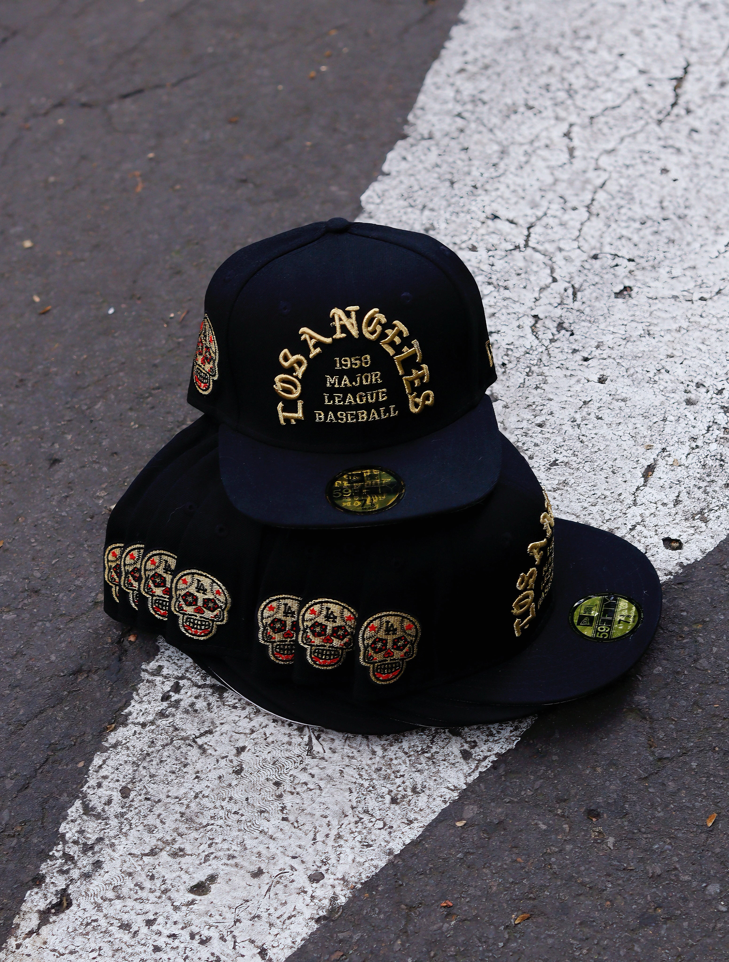 CAP LA DODGERS BLACK GOLD FITTED