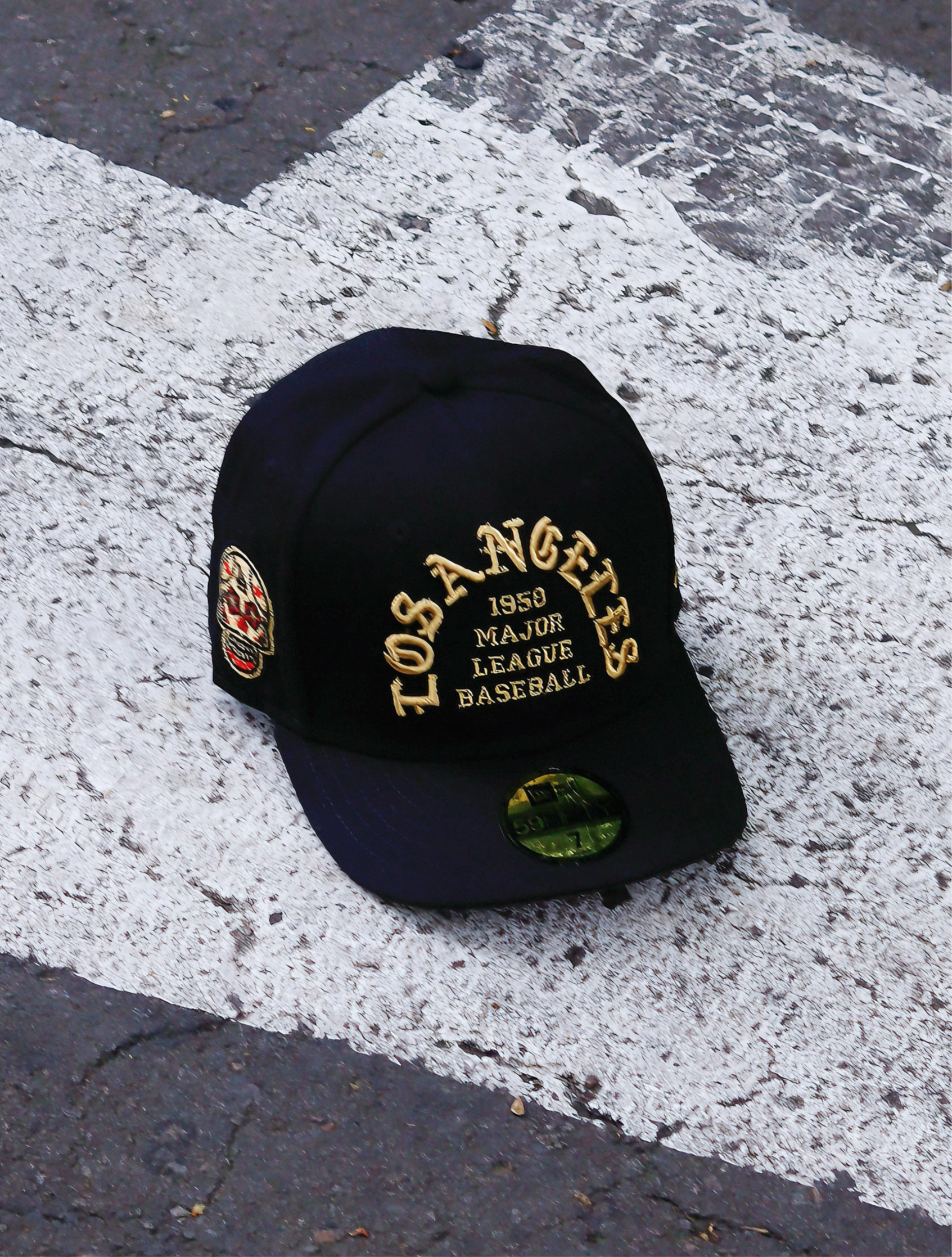 CAP LA DODGERS BLACK GOLD FITTED