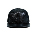 Chrome Hearts Cemetery Cross Leather Stitched Trucker Hat