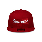SUPREME BONES BOX LOGO NEW ERA FITTED HAT RED