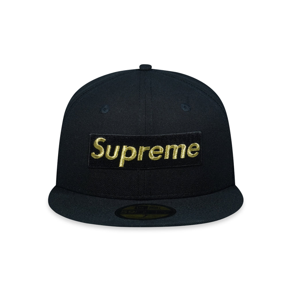 SUPREME BONES BOX LOGO NEW ERA FITTED HAT BLACK