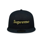 SUPREME BONES BOX LOGO NEW ERA FITTED HAT BLACK