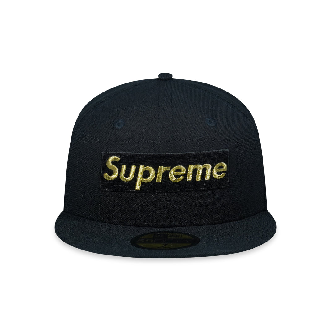 SUPREME BONES BOX LOGO NEW ERA FITTED HAT BLACK