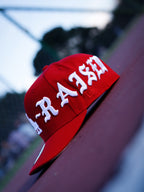 BORN X RAISED RED NEW FITTED HAT RED