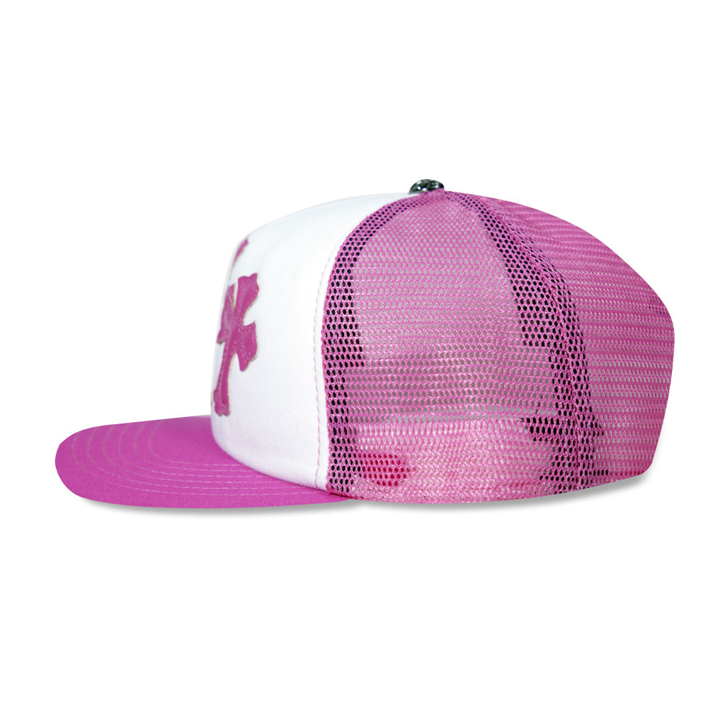 Chrome Hearts Triple Cross Trucker Hat Pink