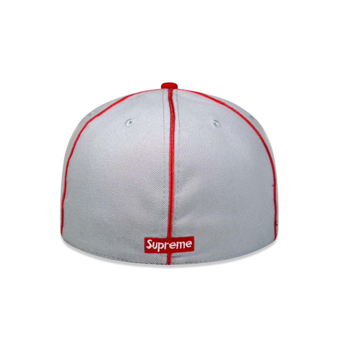 CAP SUPREME X NEW ERA PIPING SCRIPT LOGO RED
