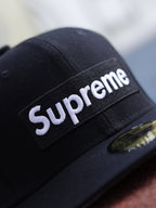 Supreme Jerseys Box Logo New Era Fitted Hat Black