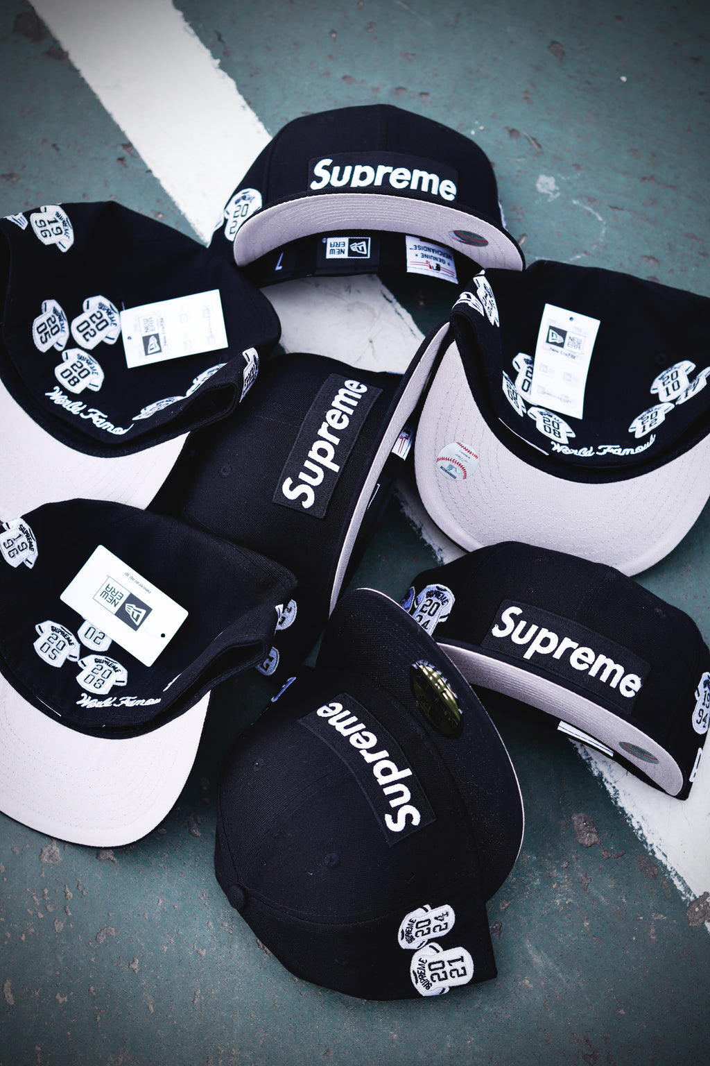 Supreme Jerseys Box Logo New Era Fitted Hat Black