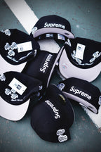 Supreme Jerseys Box Logo New Era Fitted Hat Black