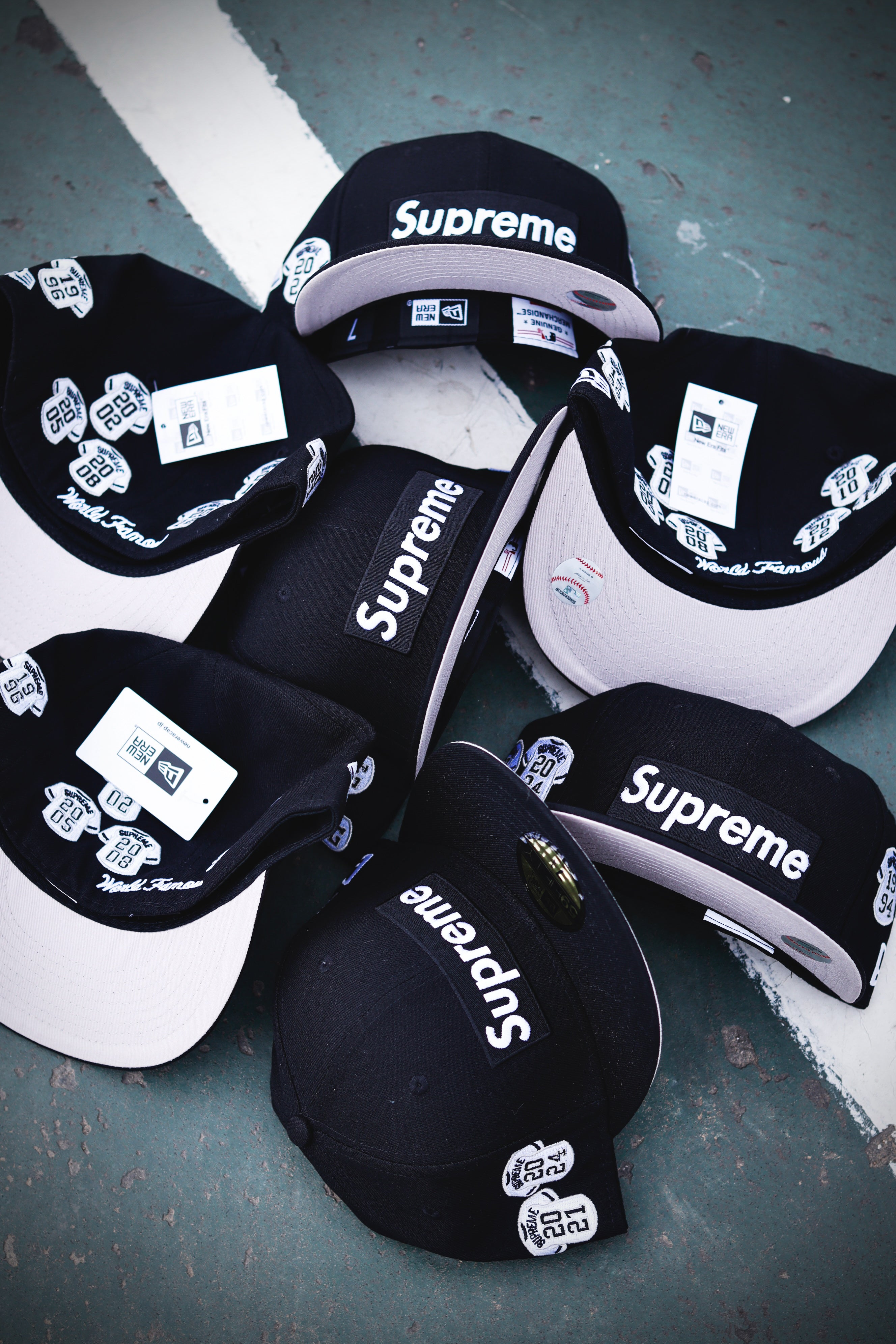 Supreme Jerseys Box Logo New Era Fitted Hat Black
