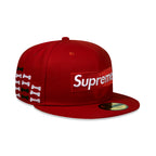 SUPREME BONES BOX LOGO NEW ERA FITTED HAT RED